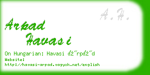 arpad havasi business card